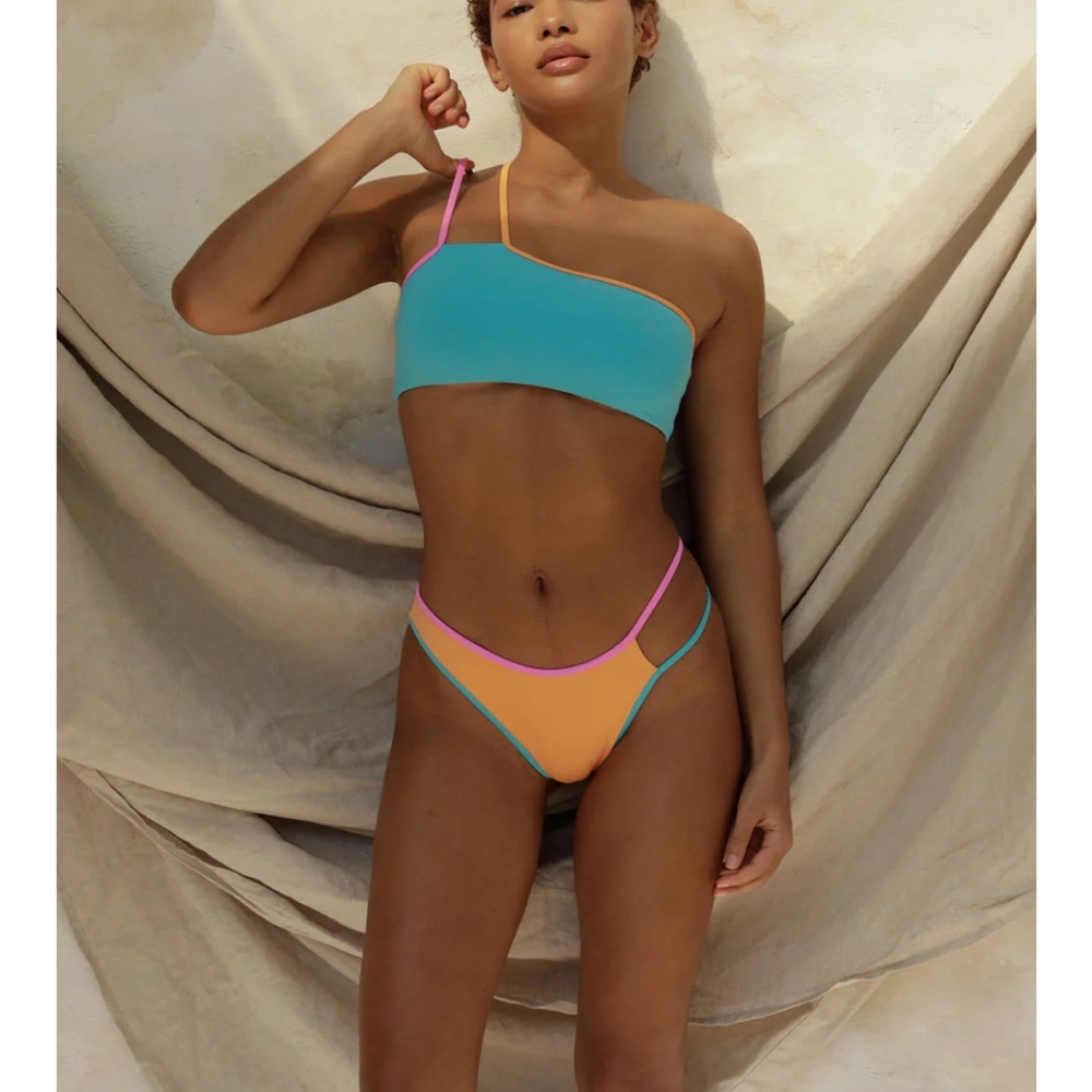 Stone Fox Swim Vibrant Blue and Orange Bikini